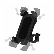 STUUR ACC. TELEFOONHOUDER MIRAGE MET STUURBRACKET PASSEND VOOR SCHERM TOT 17 X 8CM, OP KAART