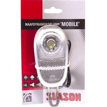 SIMSON BLISTER 020763 NAAFDYNAMO KOPLAMP LED MOBILE VOORVORKMONTAGE ZWART/ZILVER