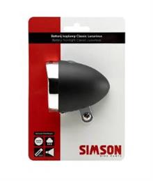 SIMSON BLISTER 022030 BATTERIJ KOPLAMP CLASSIC 'LUXURIOUS' ZWART