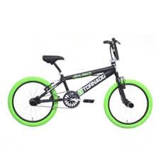FREESTYLE FIETS TORNADO 20" FREEWHEEL MAT ZWART/ GROENE BANDEN 2000018